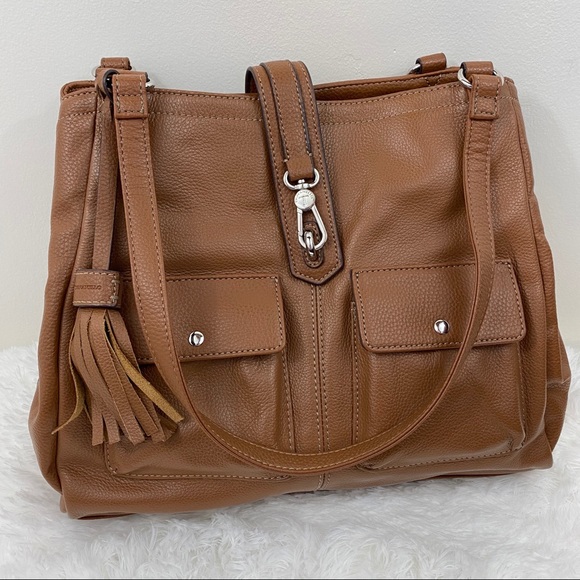 Tignanello Handbags - Tignanello Tassel Tan Leather Shoulder Bag Purse